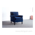 Blue Velvet Fabric Armed Accent Chair